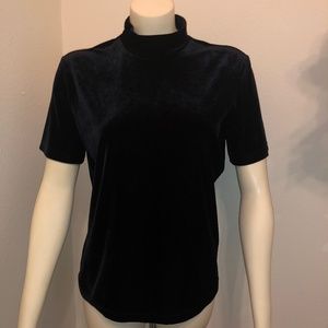 Talbots Black Velvet Top